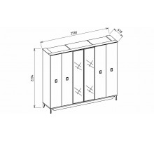 Шкаф платяной 6-и дверный Алвис (ALVIS) ALVIS-34