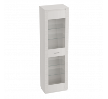 Одностворчатая витрина с ящиком для гостиной Элана, цвет Бодега белая